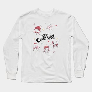 Merry Christmas with Cute Snowmen Long Sleeve T-Shirt